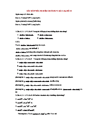 Câu hỏi trắc nghiệm chương VI - Bài 3 - Đại số 10